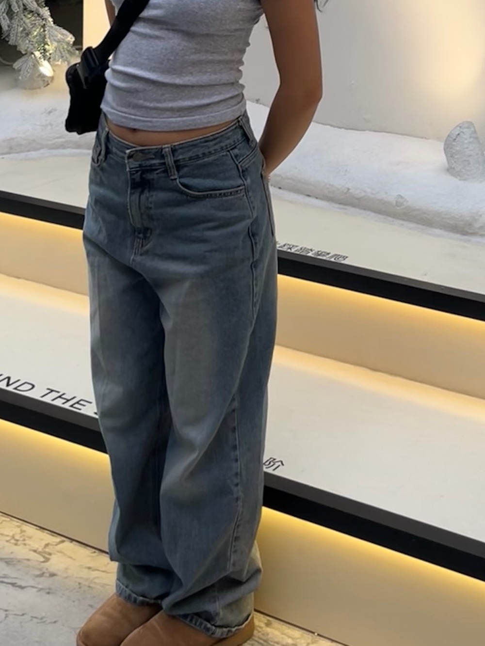 Lewkin Vintage Blue Wide-Leg Jeans